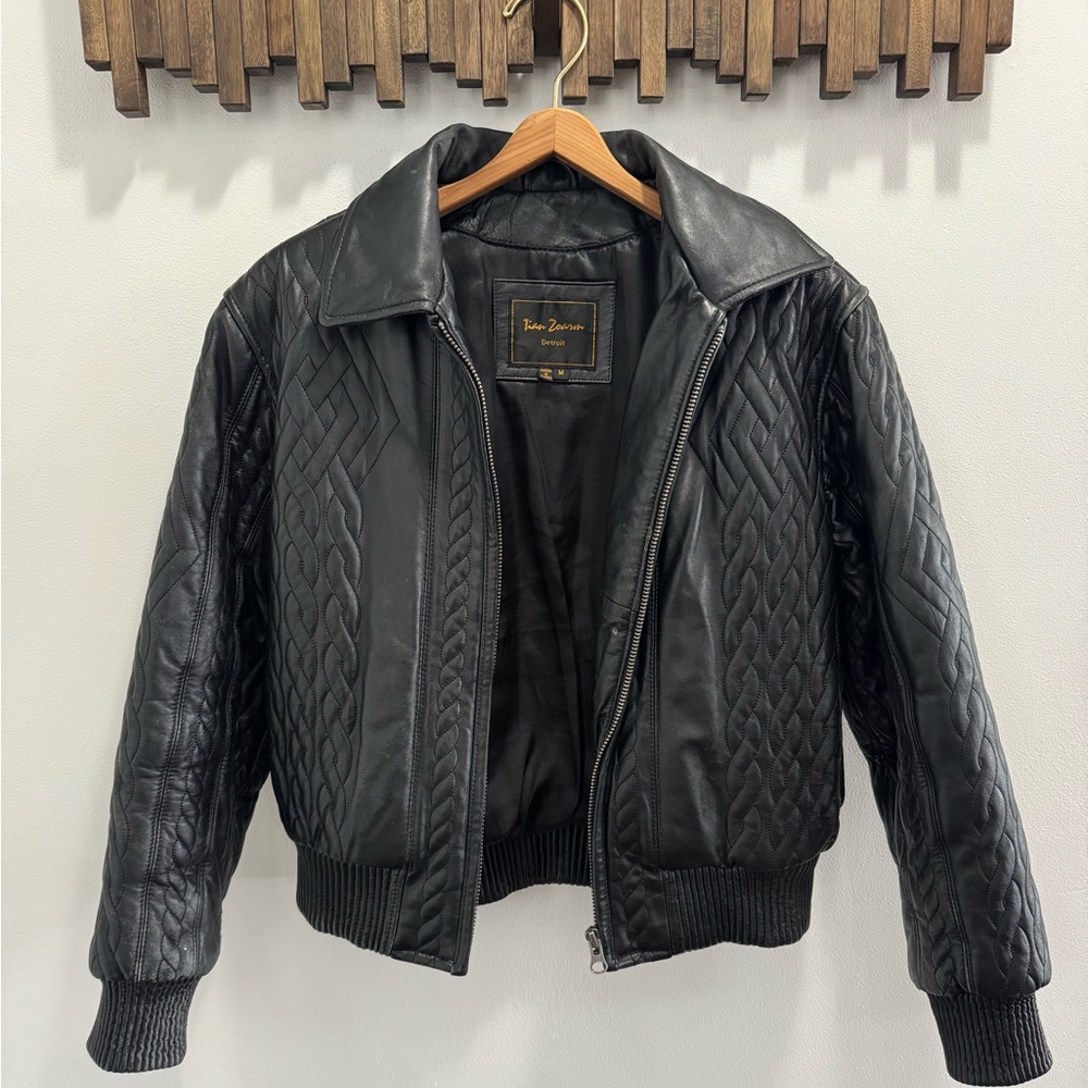 Black Bomber Jacket by Dana Buchman